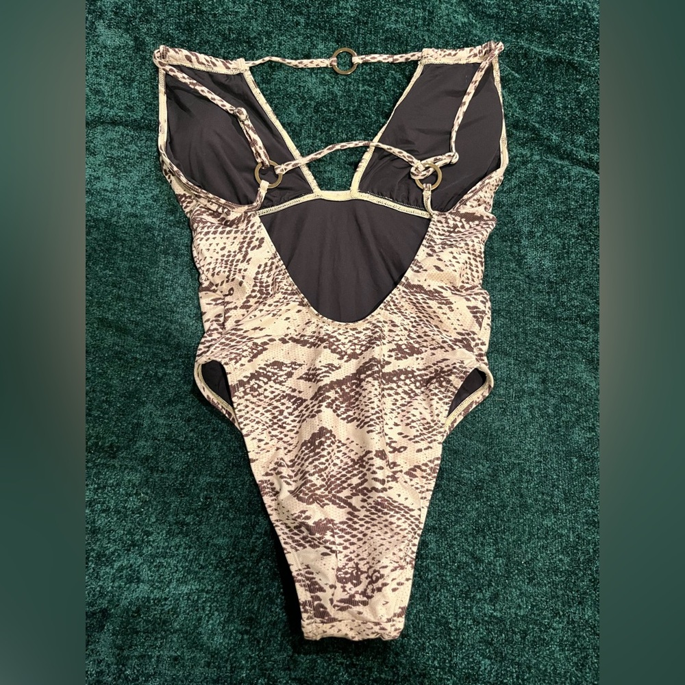 BCBGMaxAzria Crocodile Print One Piece Swimsuit